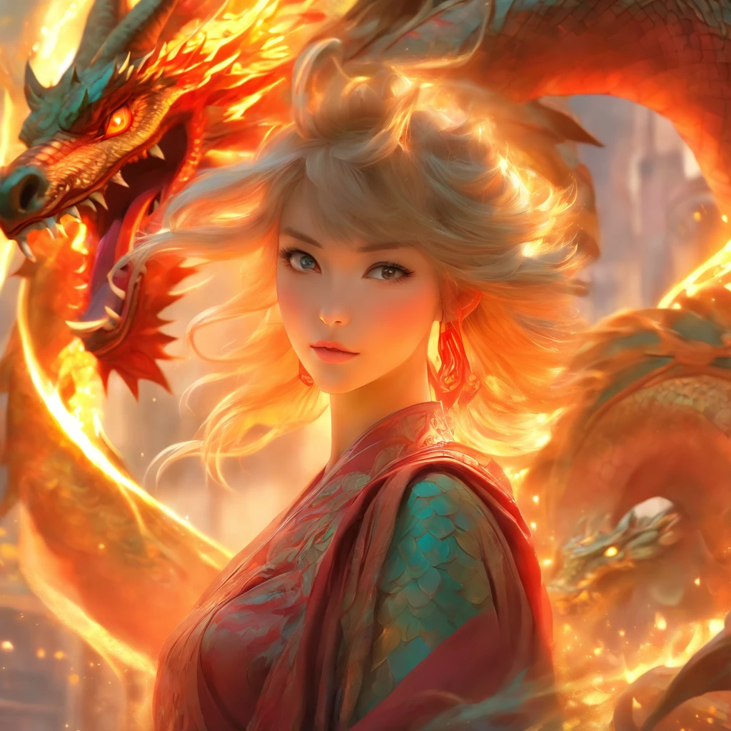 a close up of a woman standing on a rock with a dragon, alice x. zhang, the dragon girl portrait, chinese fantasy, artgerm and ruan jia, dragon girl, queen of dragons, chinese dragon concept art, by Yang J, ruan jia and artgerm, a beautiful artwork illustration, cgsociety and fenghua zhong