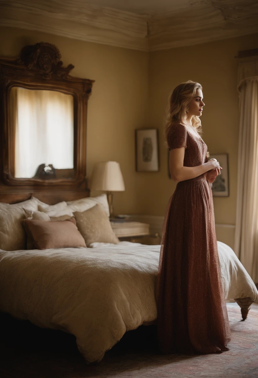 Kiernan shipka posing topless in victorian style bedroom