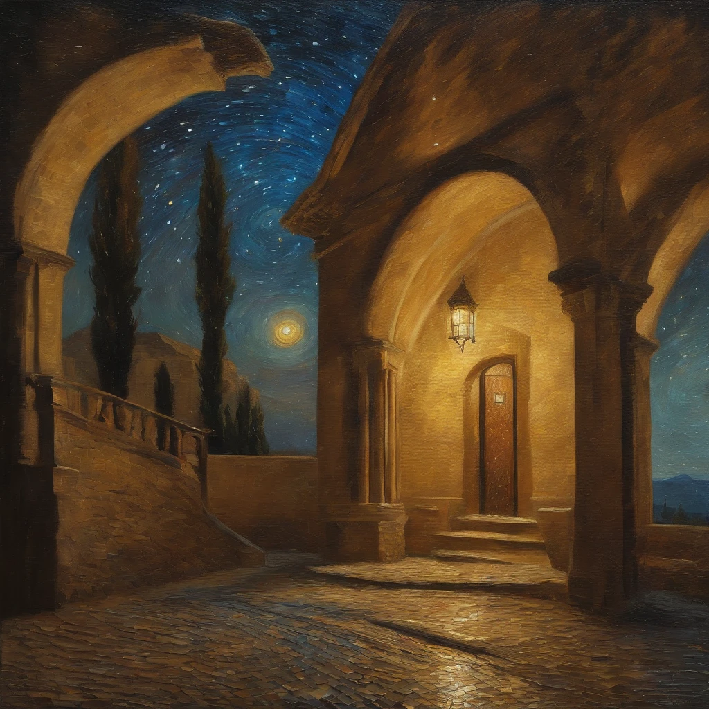 Thick brushstrokes and wet paint,Fibonacci,the golden ratio,Melted wax,Visible brush strokes,3D mosaic wireframe,neurons,colours,oil on the canvas,Thick brushstrokes,insanely details,8k uhd,ultra-realistic realism,Van Gogh Starry Sky