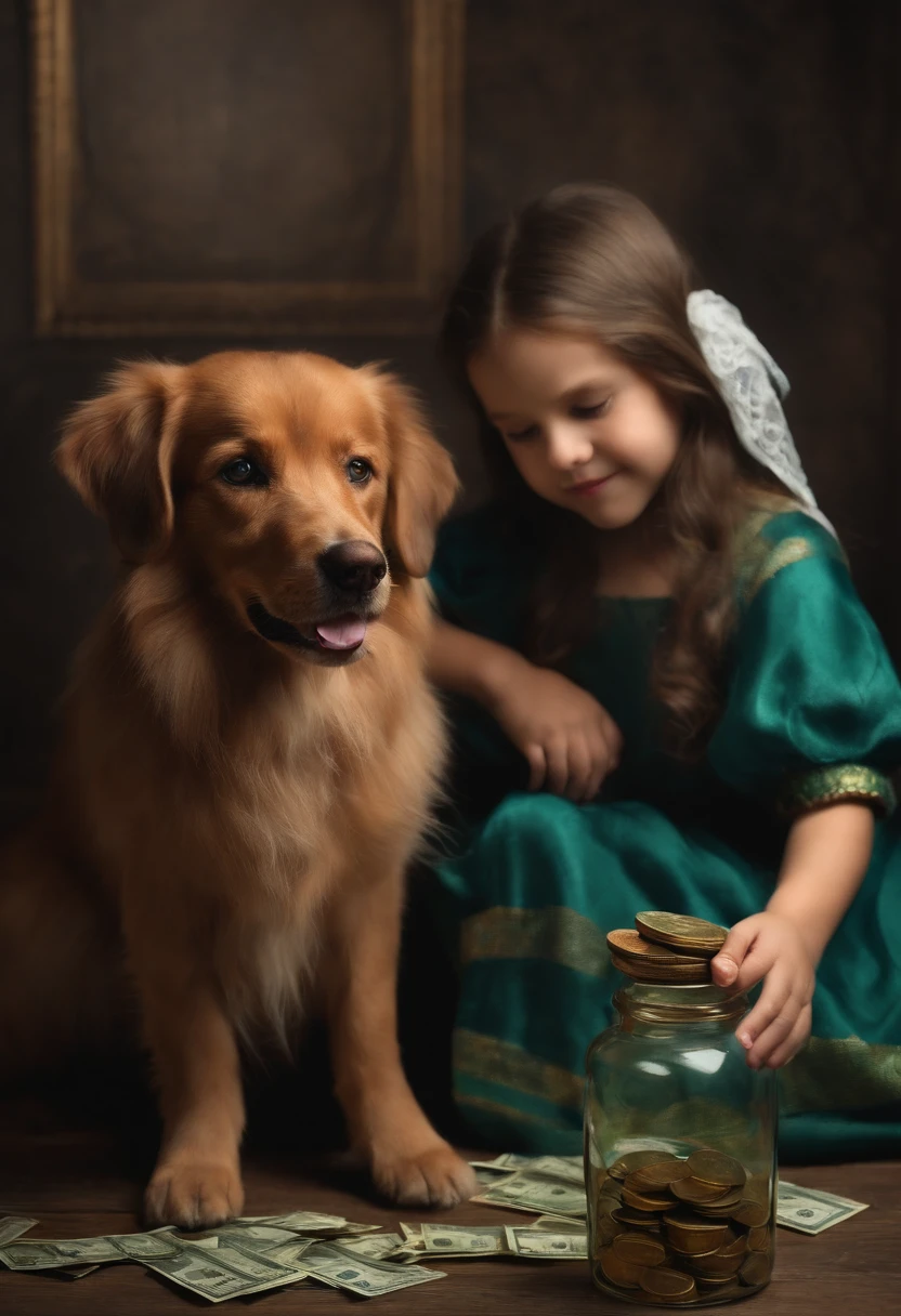 Maria as a chiler dog Regino found a glass bottle with money inside it