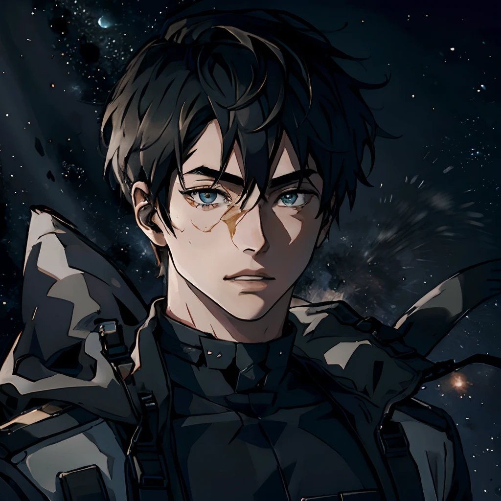 starsector, a portrait of a young man, blank background,