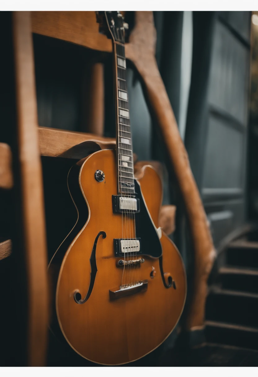 guitarra inteira estilo anos 80 estilizada