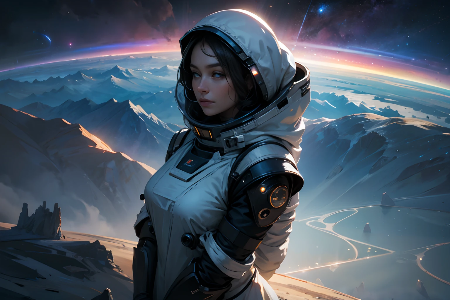 ((Masterpiece))，(Best quality))，Magnificent space image scene