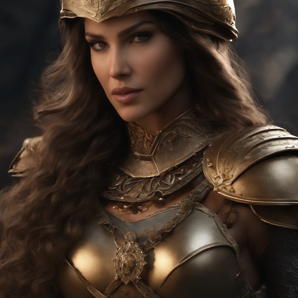 tmasterpiece,High-definition CG diagram,linda guerreira,One hand holds a sword,Helmet in one hand,Modelos superdimensionados,olhos e rosto detalhados,figura alta,A loira,Roupas de armadura total,Botas Over-the-Knee,Cores de armadura brilhantes,exquisite decoration,temperamento encantador,figura alta,Long buttock,coxas grossas,A majestic sight,Estande em guerra。