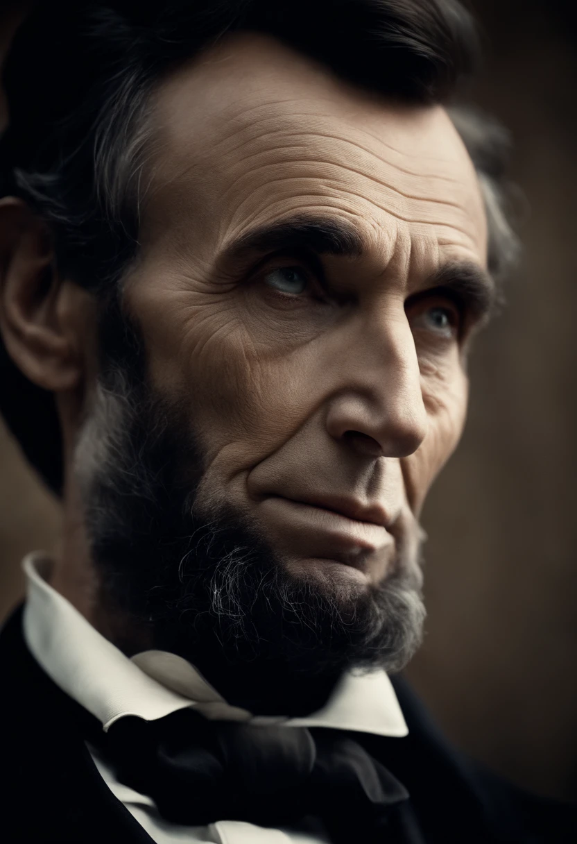 Portrait of Abraham lincoln being a vampire