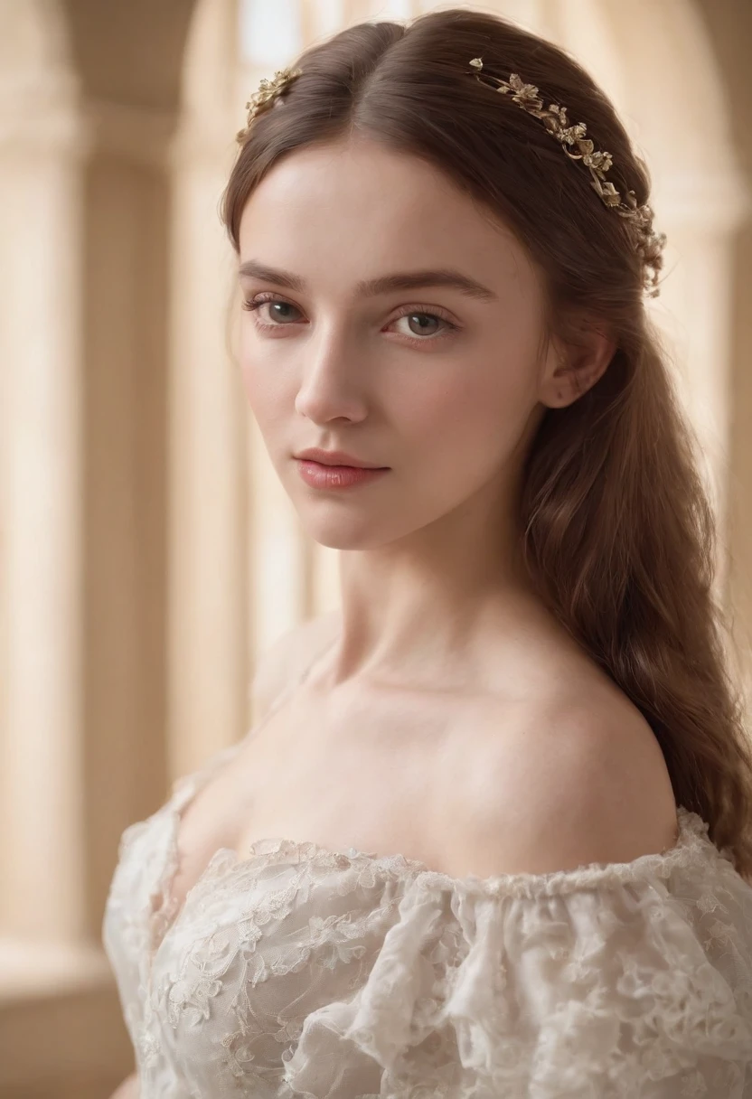 Tipo de imagen: Realistic portrait
Topic description: Create realistic portraits of young people, An obedient girl with delicate facial features, Expressive eyes, A serene expression appeared on his face. She should have long, floated hair,Wear simple clothes, elegant clothing.
art-style: Realism, Soft lighting
Artistic inspiration: Portrait of John Singer Sargent, Portrait of the Classical Renaissance
camera: DSLR cameras
shot: Features
Rendering-related information: high resolution (4K), Detailed, Soft and natural lighting, Golden ratio composition.