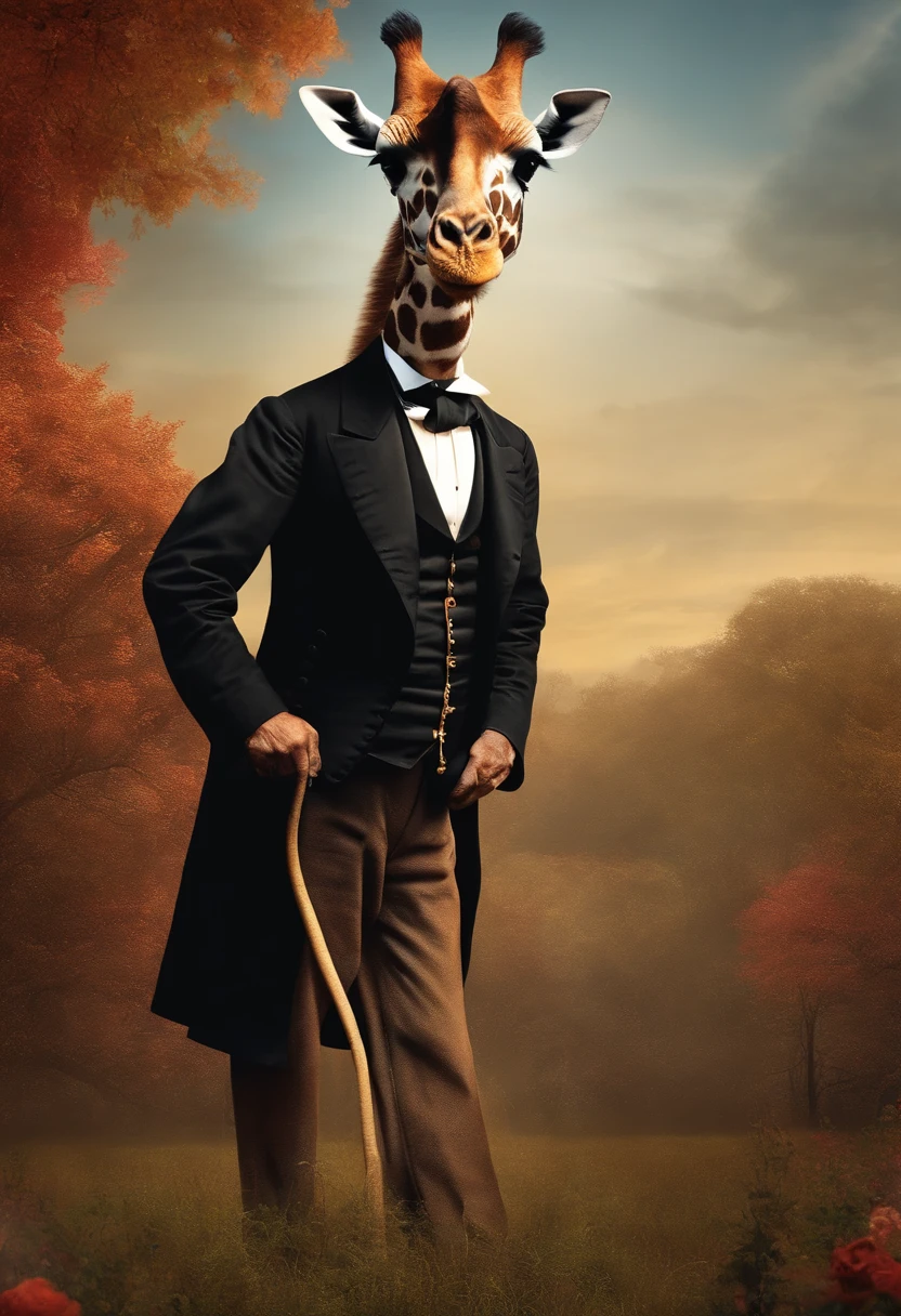 Abraham lincoln as a giraffe