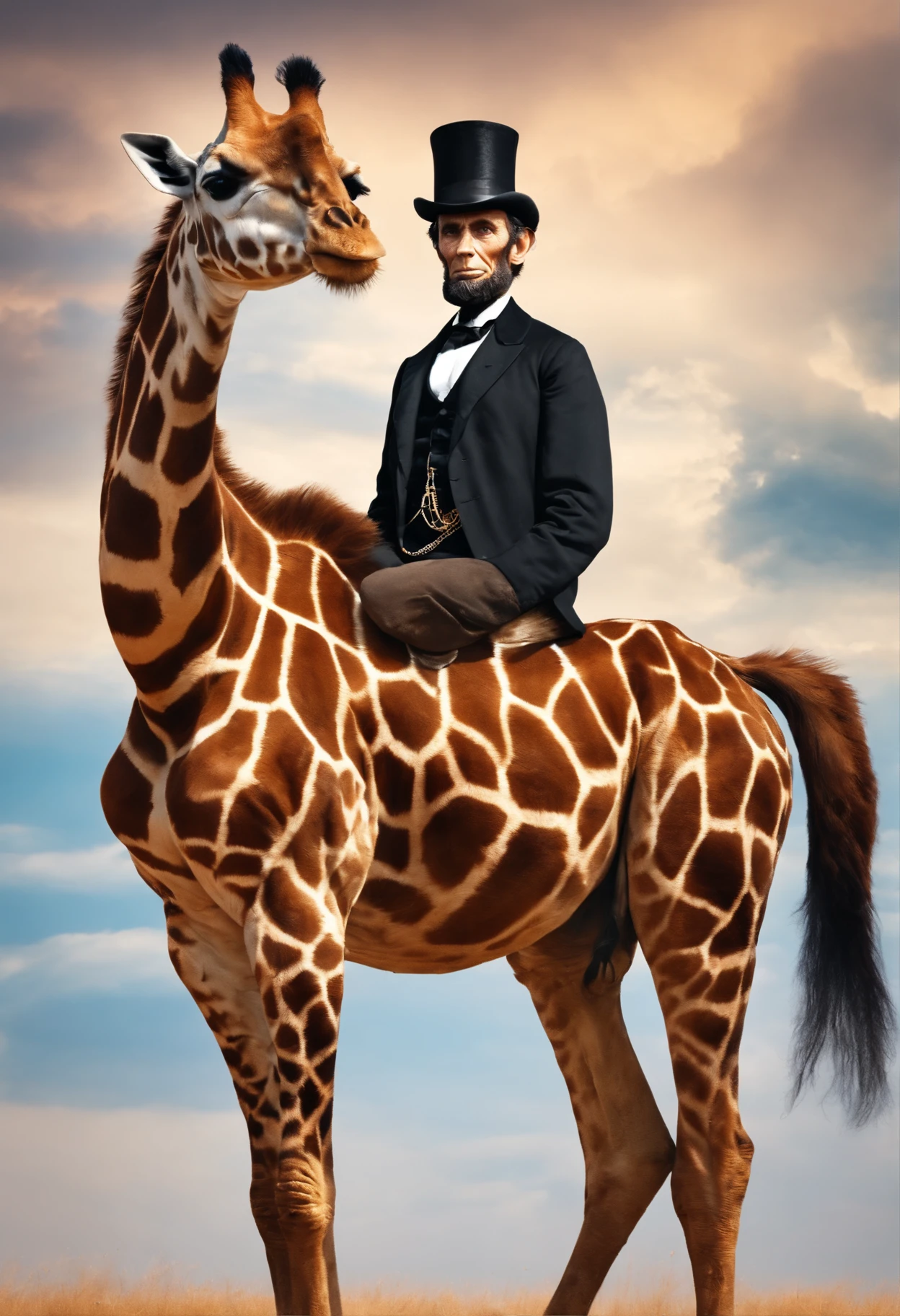 Abraham lincoln as a giraffe