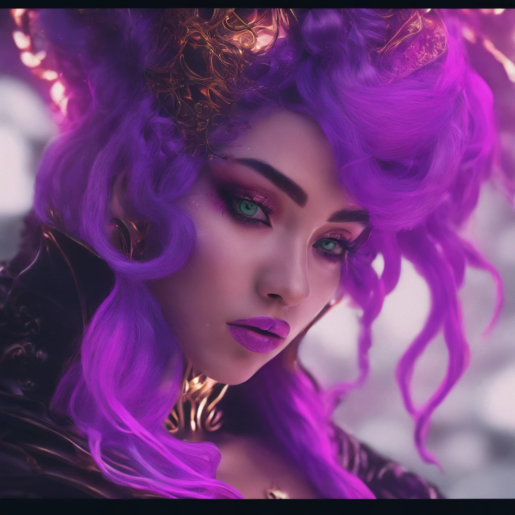 Agate glass texture 32K(tmasterpiece,k hd,hyper HD,32K)Short flowing bright purple hair,Snow in winter,zydink, a color, Ancient Ascension (Female devil), (Blood-colored scarf), Combat posture, looking at the ground, short detailed hair, Floating bright purple, Flame pattern gold tiara, Chinese long-sleeved gold silk garment, (Abstract snowflakes flying:1.2), white backgrounid,Lotus protector(realisticlying:1.4),Bright purple hair,Smoke on the road,The background is pure, A high resolution, the detail, RAW photogr, Sharp Re, Nikon D850 Film Stock Photo by Jefferies Lee 4 Kodak Portra 400 Camera F1.6 shots, Rich colors, ultra-realistic vivid textures, Dramatic lighting, Unreal Engine Art Station Trend, cinestir 800,Short flowing bright purple hair