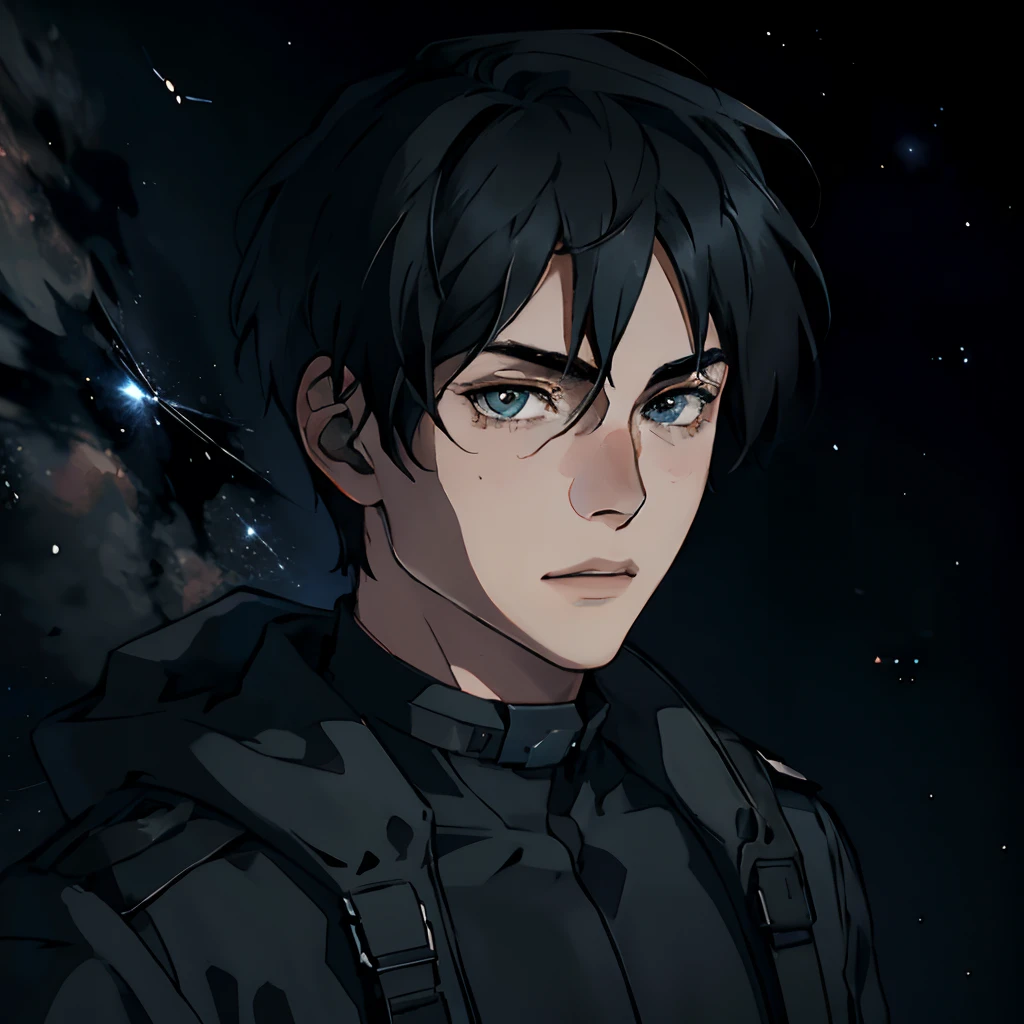 starsector, a portrait of a young man, blank background,