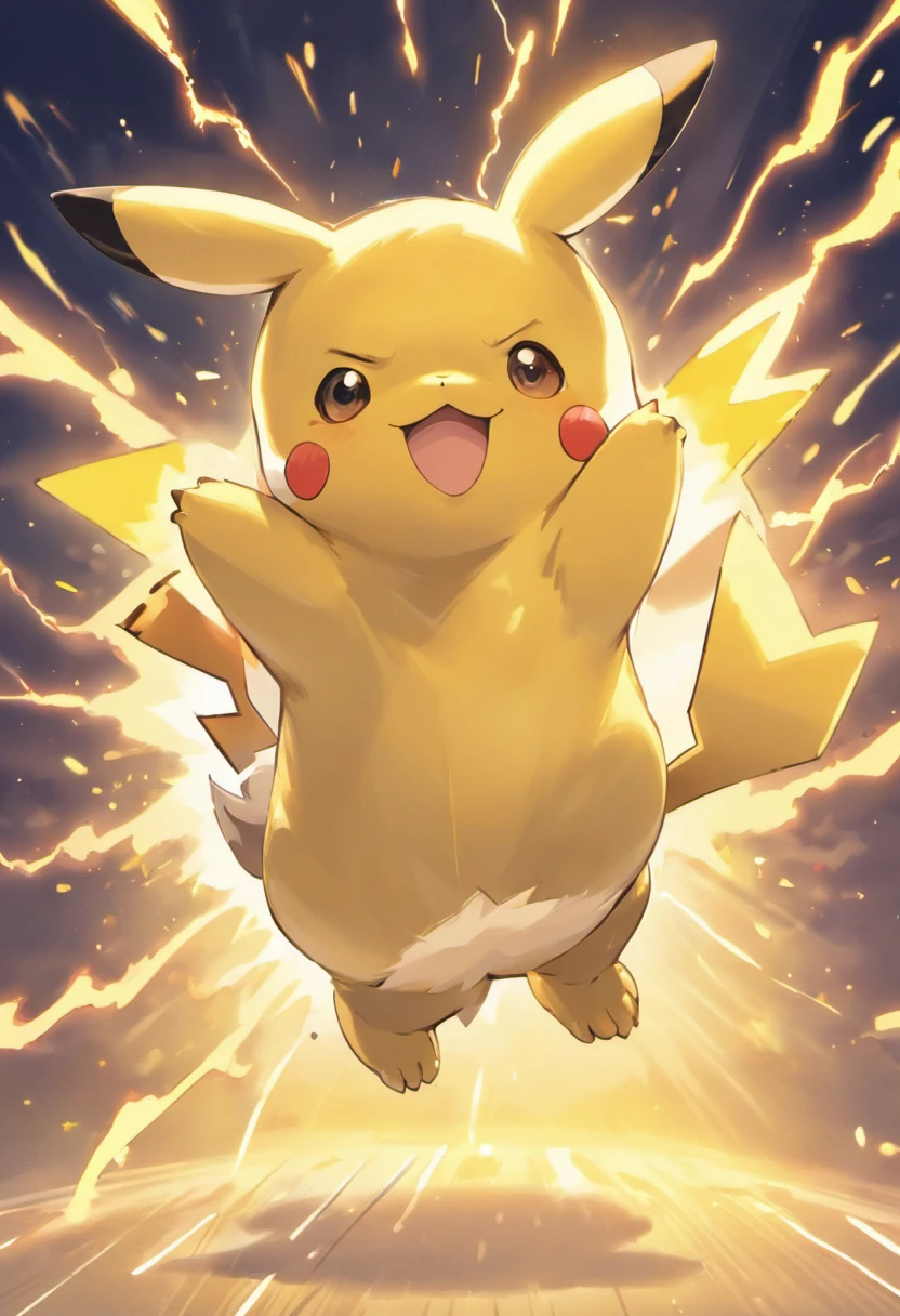 (best quality,4k,8k,highres,masterpiece:1.2),ultra-detailed,(realistic,photorealistic,photo-realistic:1.37),portraits,sharp focus,colored pencil,soft lighting,Pikachu,expressive eyes,cute pose,lightning bolts,cheeks,pikachu ears,vibrant colors,furry texture,dynamic movement,adorable expression,playful,electric sparks,with companions,energetic,energizing,electric yellow,playful tail,thunderbolt,electricity,smiling face,detailed,clear lines,cartoon-inspired,Japanese anime,charming,joyful.