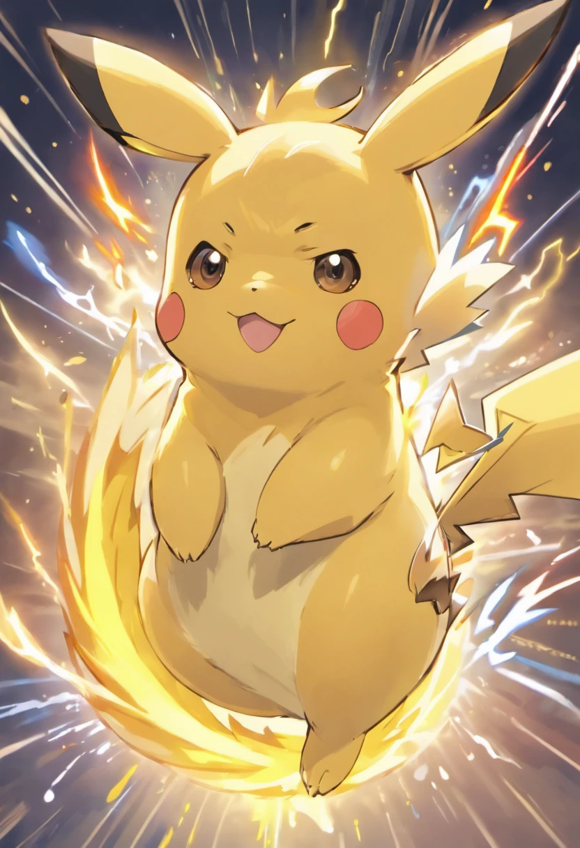 (best quality,4k,8k,highres,masterpiece:1.2),ultra-detailed,(realistic,photorealistic,photo-realistic:1.37),portraits,sharp focus,colored pencil,soft lighting,Pikachu,expressive eyes,cute pose,lightning bolts,cheeks,pikachu ears,vibrant colors,furry texture,dynamic movement,adorable expression,playful,electric sparks,with companions,energetic,energizing,electric yellow,playful tail,thunderbolt,electricity,smiling face,detailed,clear lines,cartoon-inspired,Japanese anime,charming,joyful.