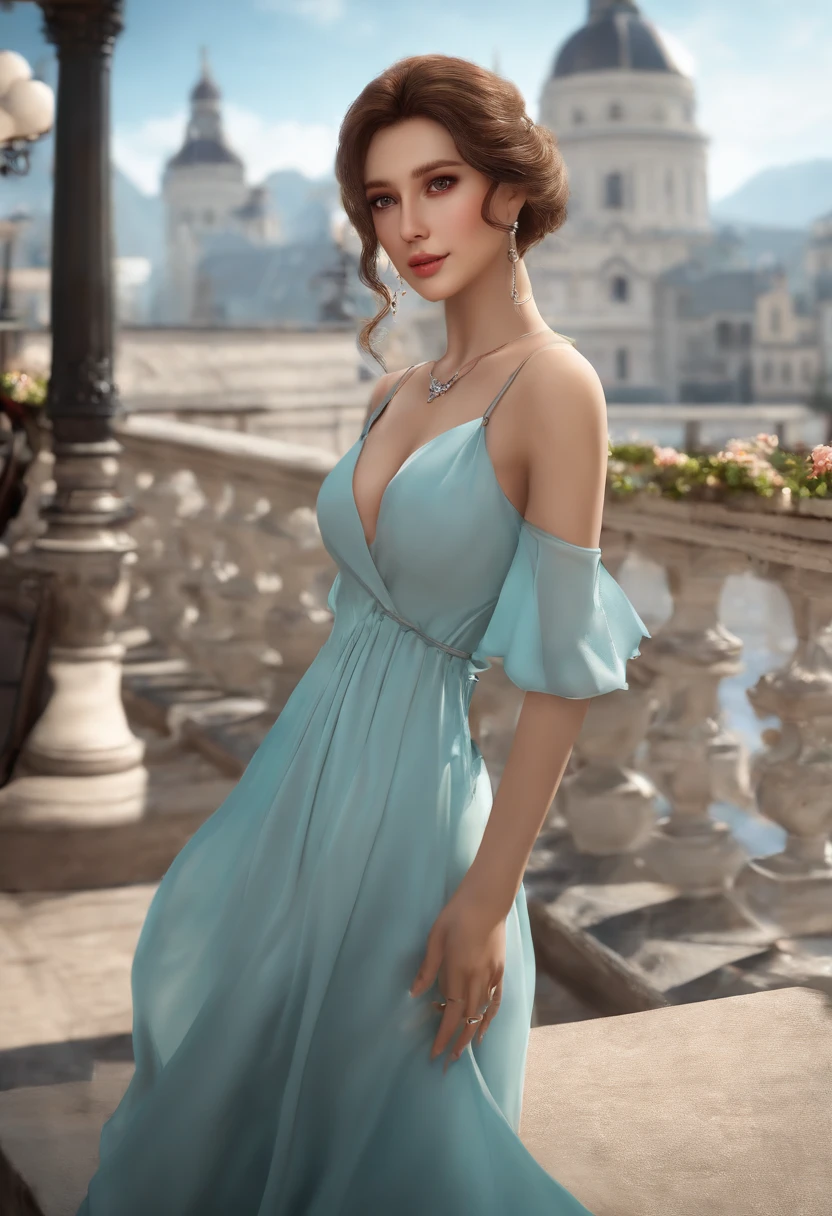 (Best quality, 8K, Masterpiece: 1.3), Clear focus: 1.2, Beauty: 1.4, Abs: 1.1, Brown hair, Aqua dress: 1.4, Outdoor activities at night: 1.1, City streets, Fine face and eyes, Double eyelids. Realistic lighting has been added, Pay attention to the adjustment ratio.