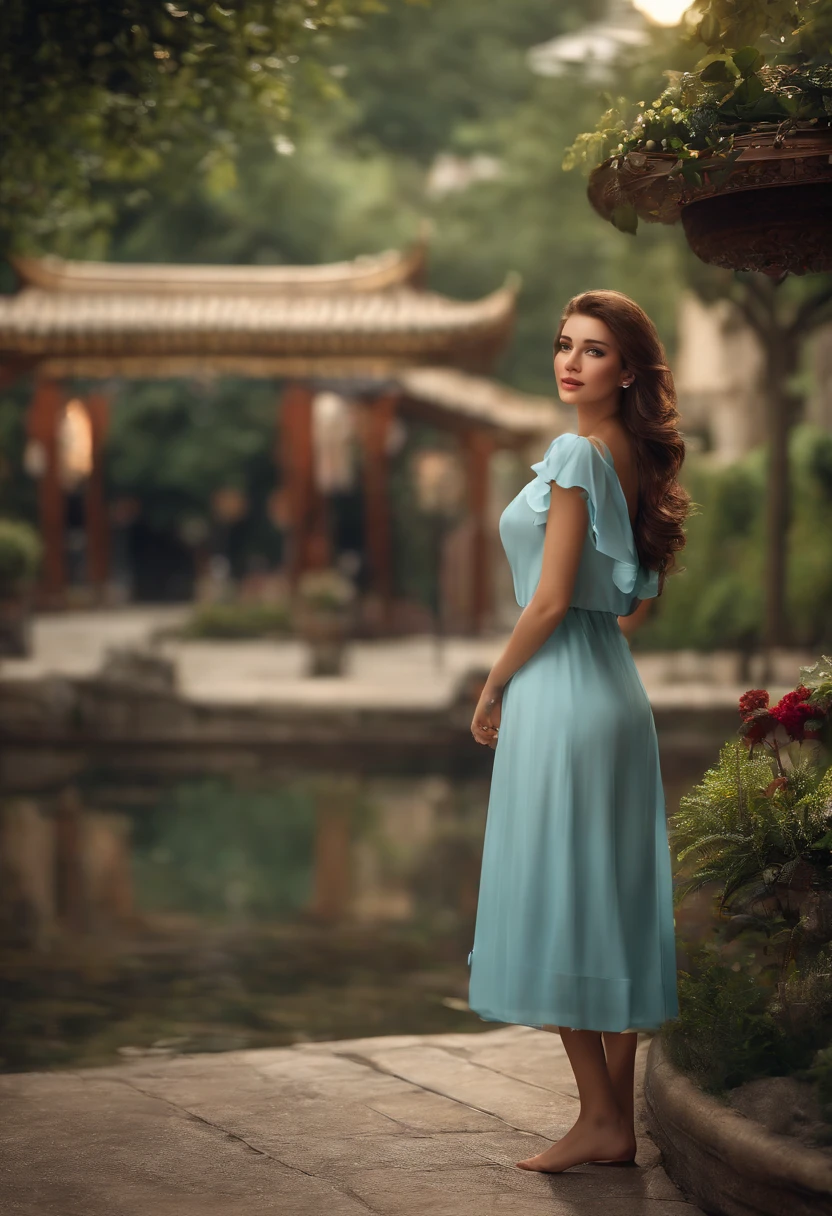 (Best quality, 8K, Masterpiece: 1.3), Clear focus: 1.2, Beauty: 1.4, Abs: 1.1, Brown hair, Aqua dress: 1.4, Outdoor activities at night: 1.1, City streets, Fine face and eyes, Double eyelids. Realistic lighting has been added, Pay attention to the adjustment ratio.
