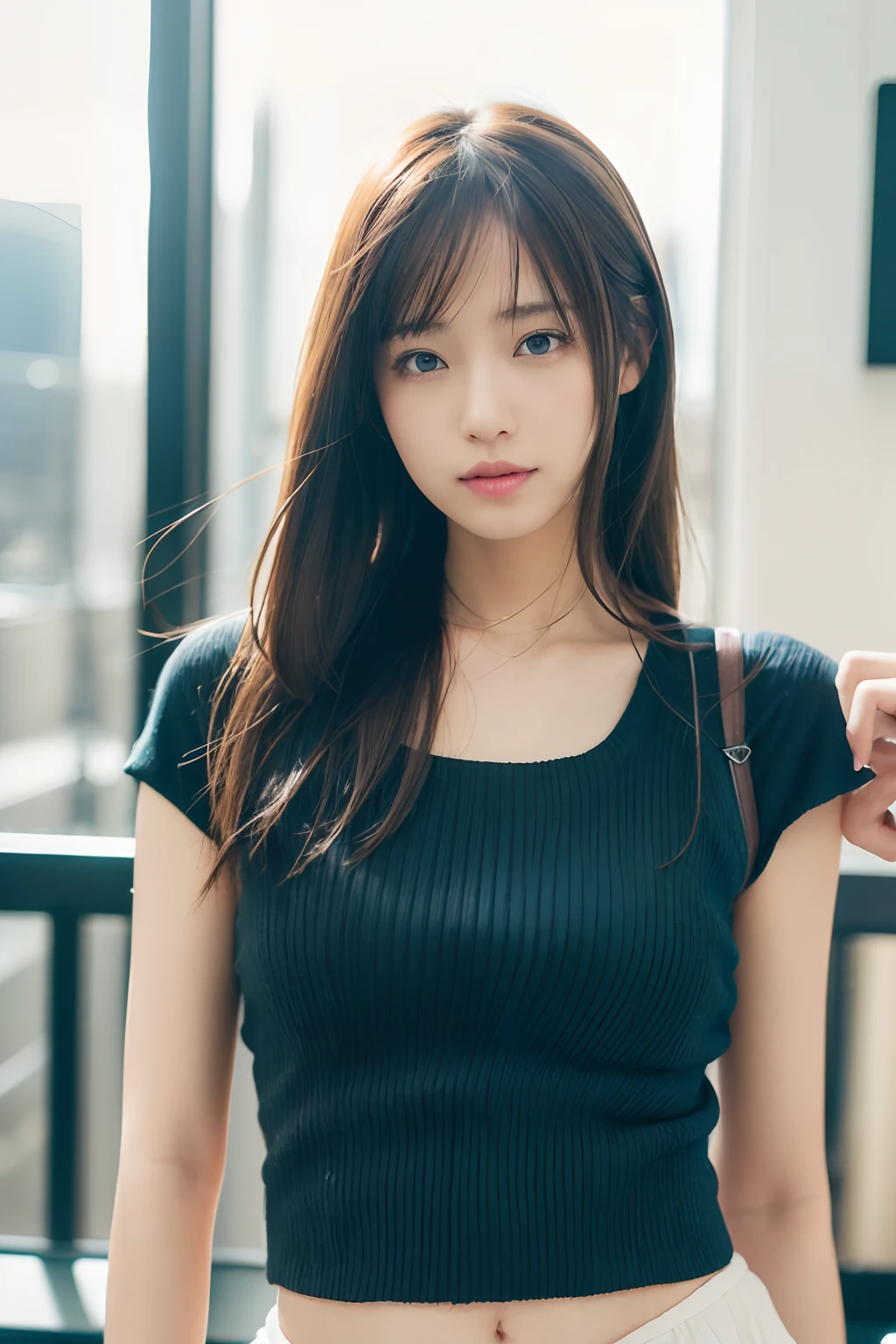 (masutepiece 、Best Quality 、HDR UHD 、Professional)、(Photorealsitic:1.4)、1girl in、Natural light、(Looking at Viewer:1.331)、Posing、Looks fun、
