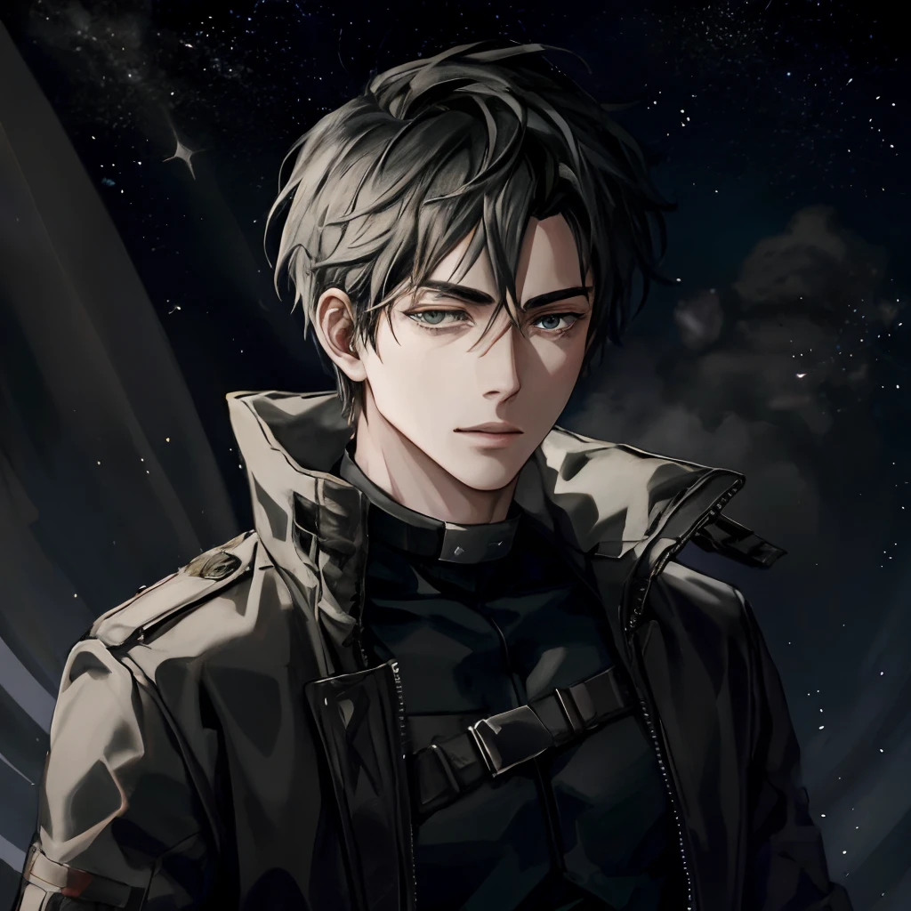 starsector, a portrait of a young man, blank background,