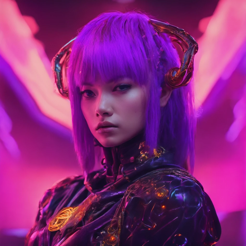 Lunar soil 32K（tmasterpiece，k hd，hyper HD，32K）Short flowing bright purple hair，Snow in winter，zydink， a color， Ancient Ascension （Female devil）， （Blood-colored scarf）， Combat posture， looking at the ground， short detailed hair， Floating bright purple， Flame pattern gold tiara， Chinese long-sleeved gold silk garment， （Abstract snowflakes flying：1.2）， white backgrounid，Lotus protector（realisticlying：1.4），Bright purple hair，Smoke on the road，The background is pure， A high resolution， the detail， RAW photogr， Sharp Re， Nikon D850 Film Stock Photo by Jefferies Lee 4 Kodak Portra 400 Camera F1.6 shots, Rich colors, ultra-realistic vivid textures, Dramatic lighting, Unreal Engine Art Station Trend, cinestir 800，Short flowing bright purple hair