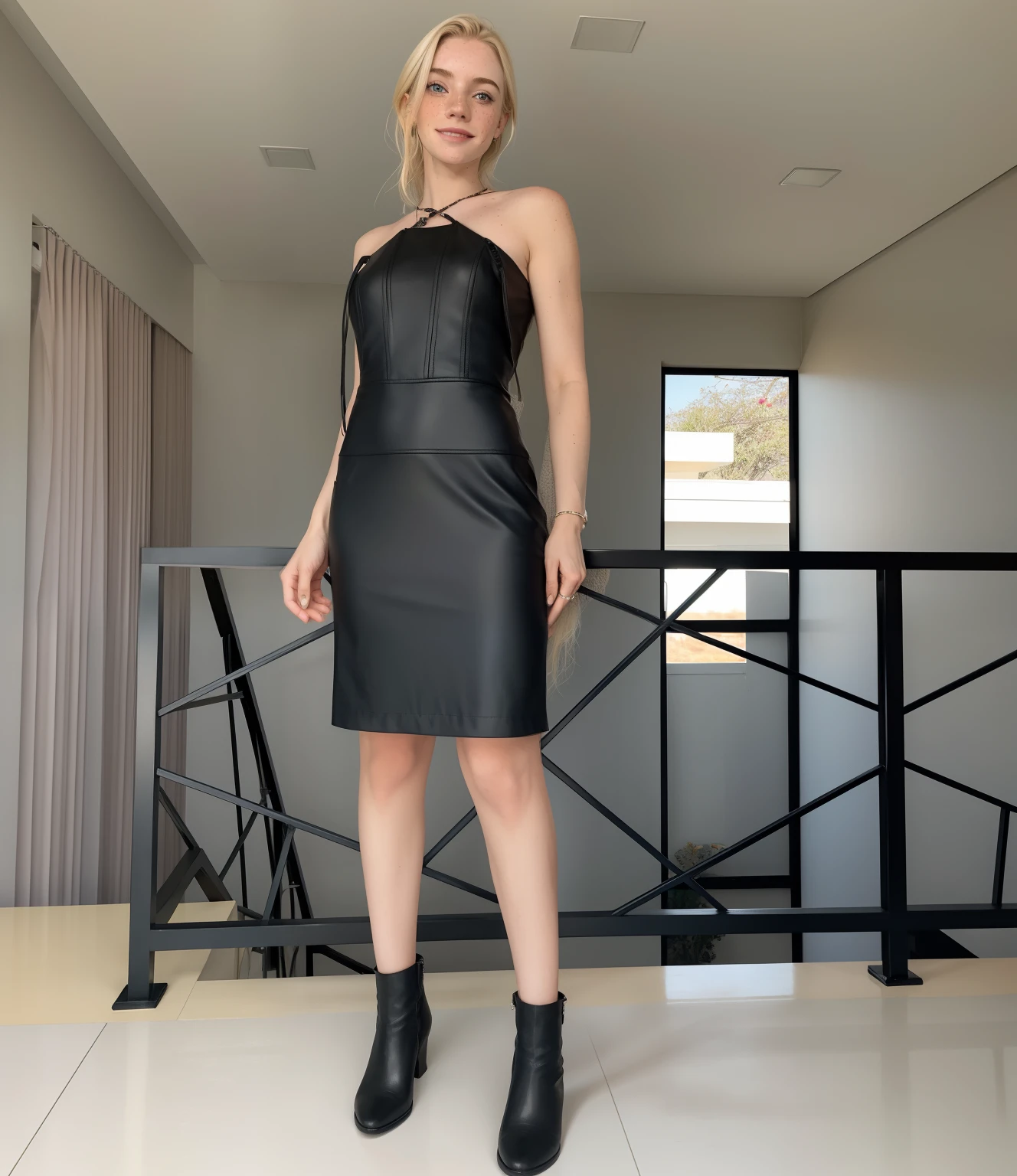 Rosto de uma mulher, americana, 25 anos, pale skin and freckles, olhos cinzas, nariz delicado, soft and delicate lips, cabelo blondie cinza longo ondulado, sorriso meigo
