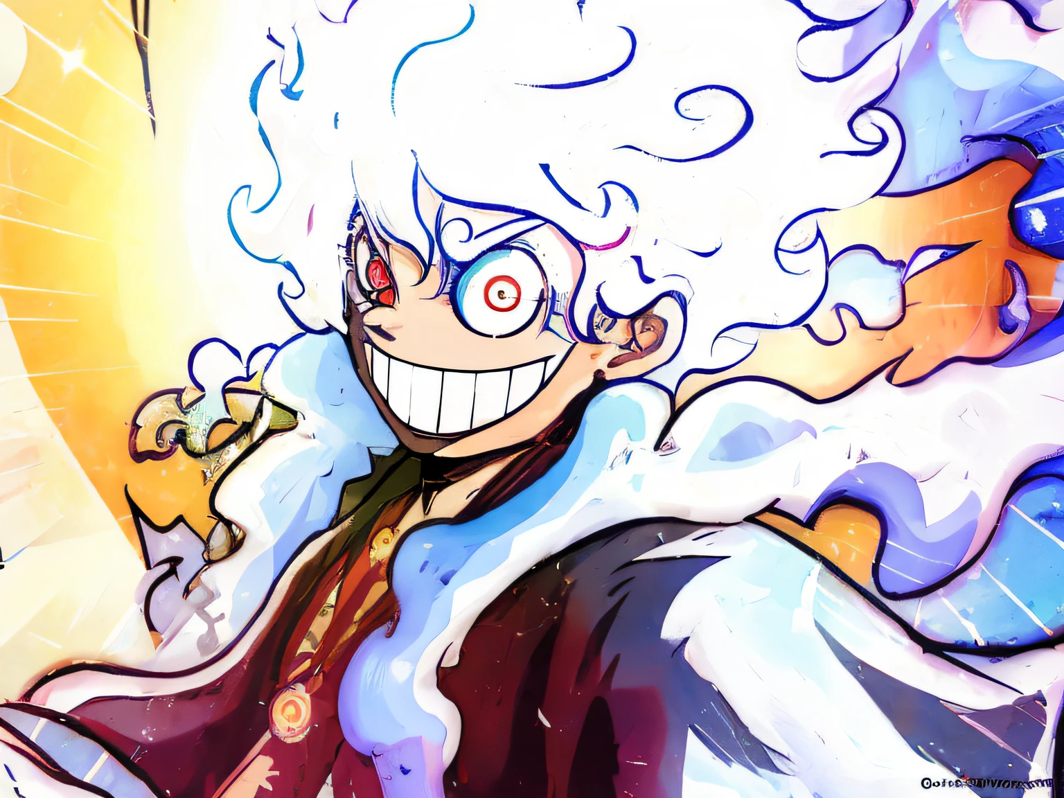 personagem de anime com um grande sorriso e um grande sorriso em seu rosto, Coringa se parece com Naruto, [[[[sorrindo malvado]]]], sorriso maldoso, Otaku Gangasta, Arte digital de Danganronpa, Arte Oficial, sorriso vertiginoso, evil villain grin, sorriso estranho, um louco de cabelos prateados, Estilo Tyler Jacobson, Coringa como Naruto,  ultra realista 8k, Dimension 1900x 1080