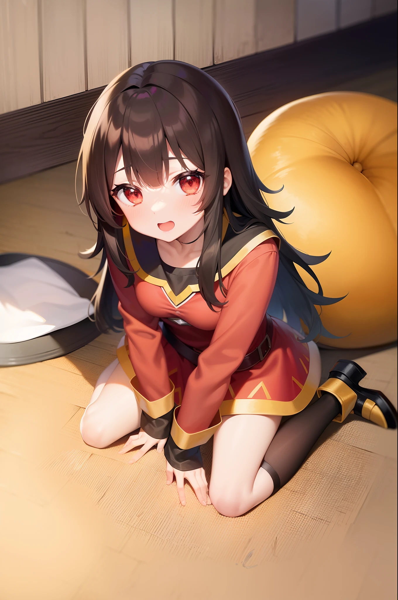 NSFW、real style, Super cute、Megumin、((masterpiece))、(((masturbation)))、(((pussy)))、(((love juice)))、(((Sweat)))、(((脇Sweat)))、(((Sweat染み)))、((smile))、odor、((I can see the nipples))、(((Wakiga)))、((Black adult panties))、(((shift underwear)))、(((足のodorを嗅ぐ)))、Angle from above