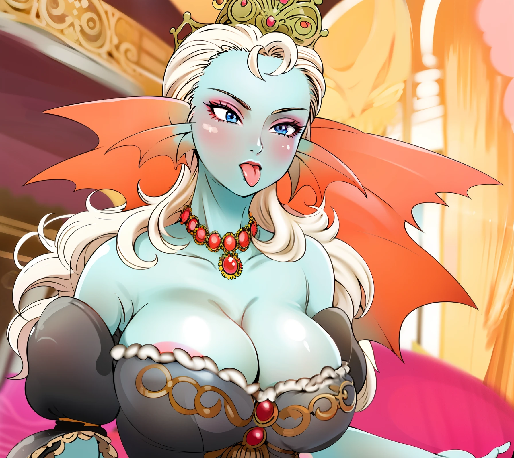 8K,High quality,Anime,married woman,Beautiful,clean,Bright,highlight in eyes,Sexy,ultra gigantic tits,oversized tits,Erotic,,beautiful line art. Blue skin, Blue and orange gradient ear fins, Tongue out, sexy expression, royal background, Black Dress,8K,High quality,Anime,married woman,Beautiful,clean,Bright,highlight in eyes,Sexy,ultra gigantic tits,oversized tits,Erotic,,beautiful line art. Blue skin, Blue and orange gradient ear fins, Hanging tongue, sexy expression, royal background, Black Dress, protruding from the udder,,,,,,, Nipple protruding, Drooling from the tongue, Tongue full of liquid, mouth full of liquid,8K,High quality,Anime,married woman,Beautiful,clean,Bright,highlight in eyes,Sexy,ultra gigantic tits,oversized tits,Erotic,,beautiful line art. Blue skin, Blue and orange gradient ear fins, Hanging tongue, sexy expression, royal background, Black Dress,  protruding from the udder,,,,,, Nipple protruding, Drooling from the tongue, Tongue full of liquid, mouth full of liquid,Pink sticks out、