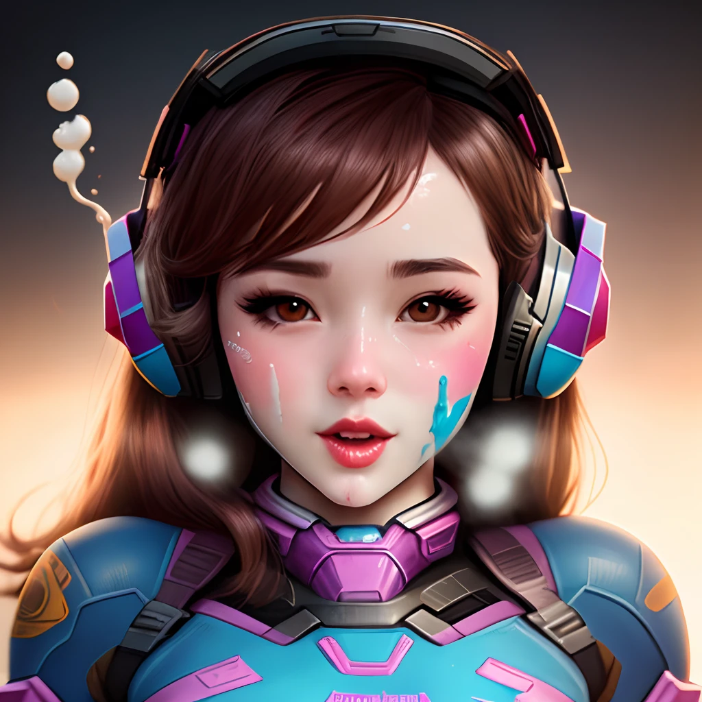 d.va  with cum on her face