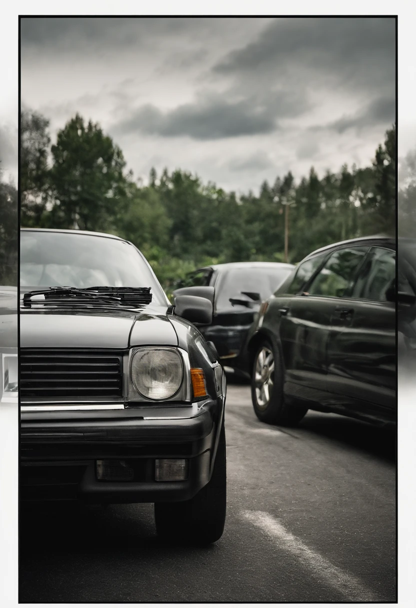 ((best quality)), ((ultradetailed)), ((masterpiece)), illustration,
Rainy night, honda civic, 2005 model 4 door, matte black color, low profile wheels, big black rim, highway, chase from behind, dark shadow, imposing bodywork, expansive expressway, toll booth, highway exit, fear.