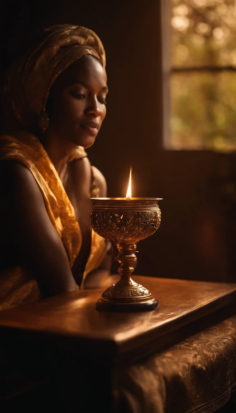 a hand eats black skin , unhas longas coma cor preta, holding a lamp with hyper-emotional golden glow, epic cinematic lighting, 8K分辨率, filmado em Hasselblad H6D-400c Multi-shot, Mitakon Speedmaster 65mm f/1. 4 XCD