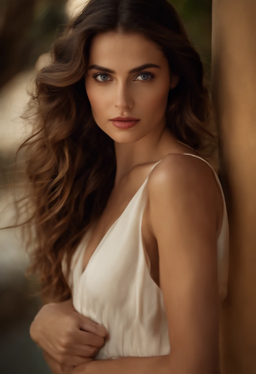 ((Mejor calidad, 8k, Obra maestra: 1.3)), foco nítido: 1.2, Una mujer hermosa (europea) con cuerpo perfecto: 1.4, diosa: 1.2, ((Corte de pelo en capas, very tiny breasts: 1.2)), (sin sujetador) (Small and beautiful hard nipple) (Thin, wet button down to shirt length: 1.1), Textura de cara y piel altamente detallada, Ojos detallados, 二重まぶた, piel bronceada, sexy, bronceado, piel perfecta, hombros expuestos,  escote, en la calle