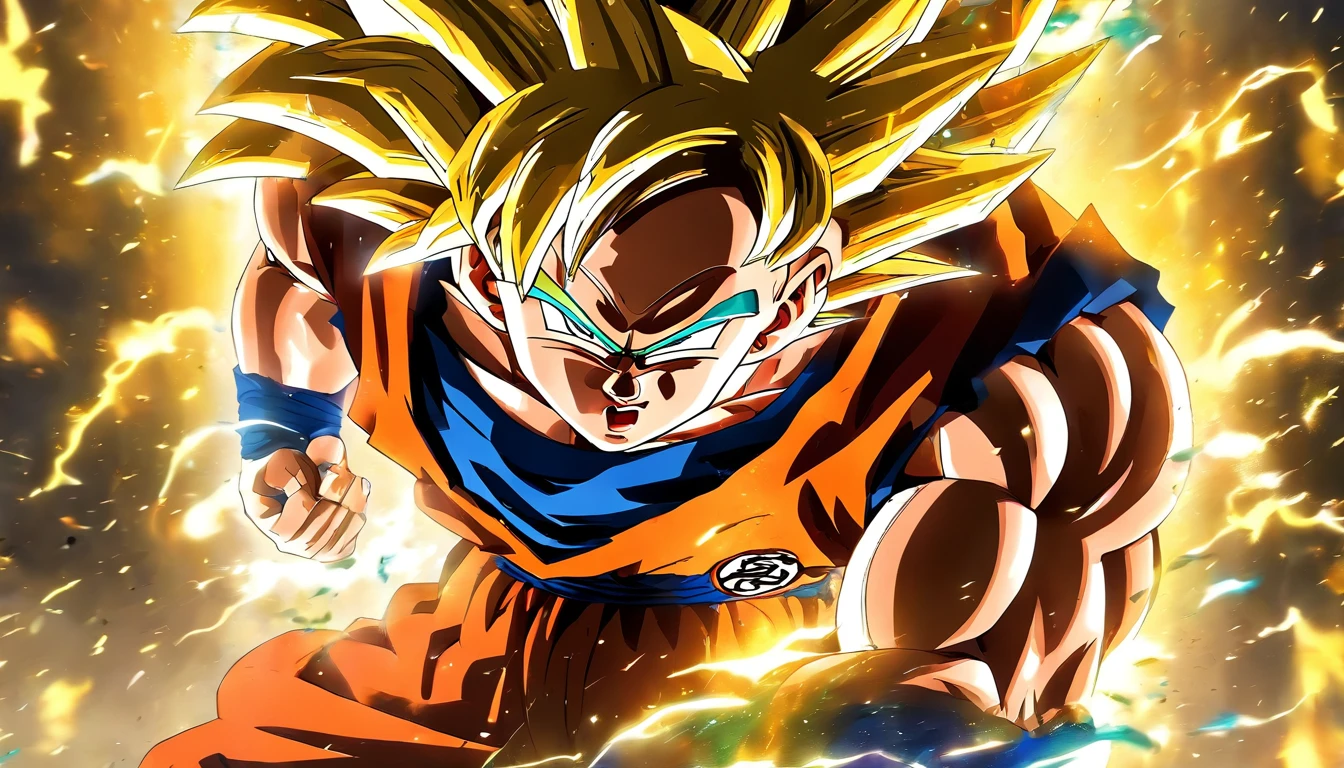 (Athletic theme, Escuro, Vibrando), gothunks de dragon ball z, mais alto detalhado, extremely high quality,by species, design piedoso