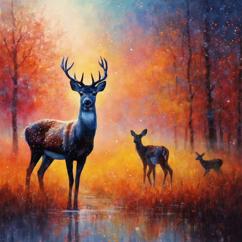 (best quality,masterpiece:1.2),Soft Focus,Bright Gradient Watercolor,Dreamy,White Background,Temples of Nara,Deer