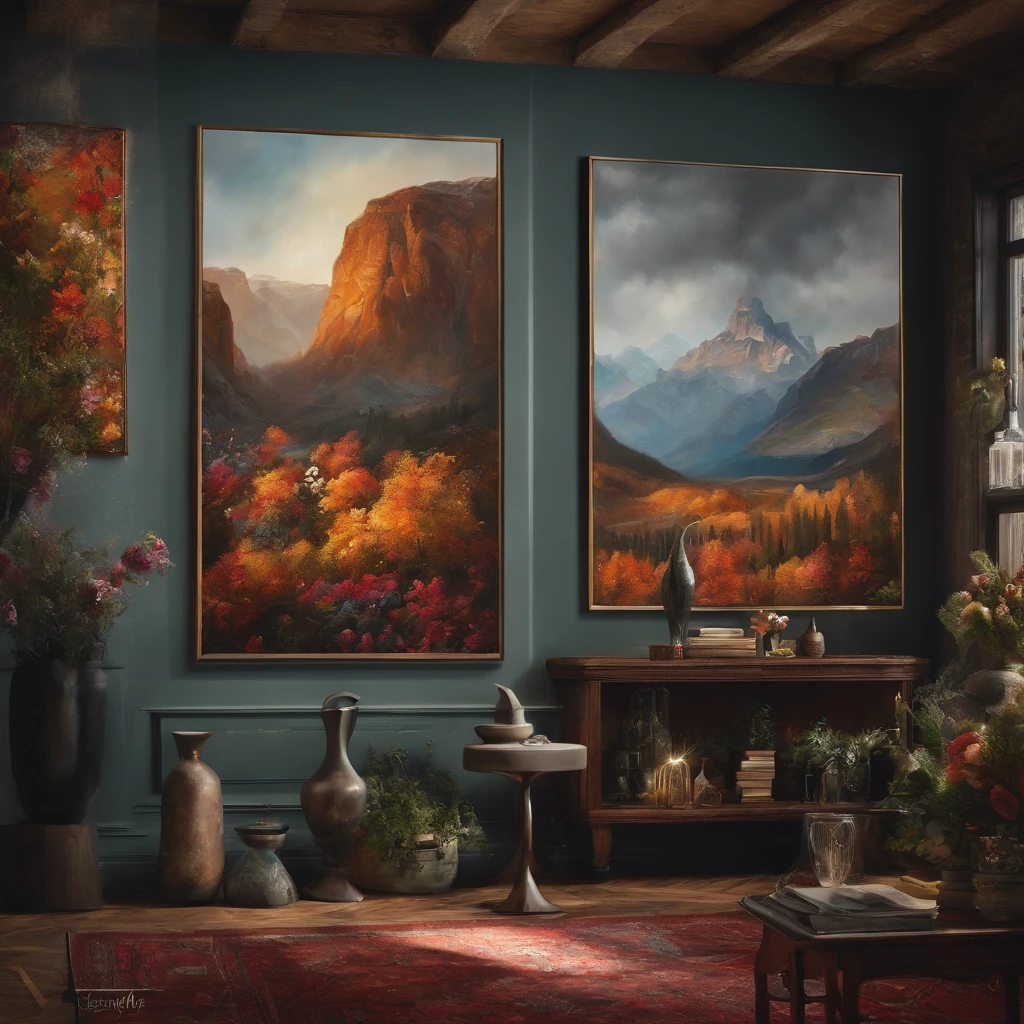 Random art paintings,In the center is written "G.M.”,Full of creativity and style