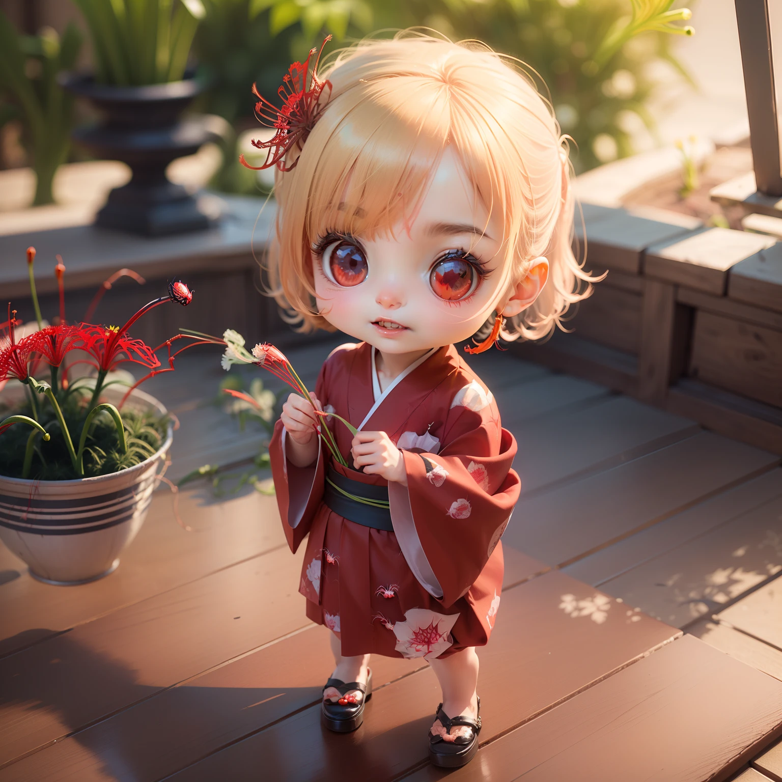 (Red spider lily arrangement:1.5)