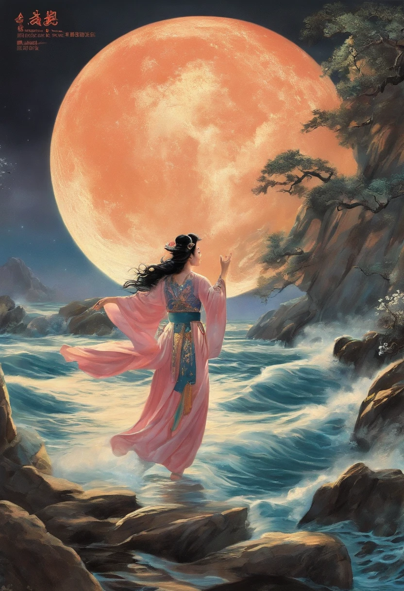 Beautiful naked guanyin sitting on drangon head. The big red sun, nsfw, drangon, water, cloud, fully body naked, frontal, Lotus, Meditation