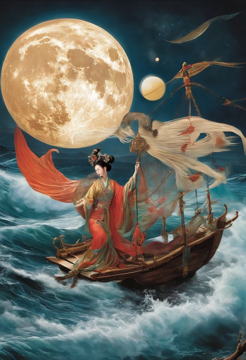 step into the darkened dynasty, world of stoicism and totalitarianism, fantasy palette, insane and elaborate techniques, realistic, intricate detail, shadow depths brush work, in dazzling display of intricate beauty, beach atmosphere illustration comes to life draw, with majestic symbolism and delicate touch of moonlit tragedy, central focus of image is group of glamorous -goers, soft glow moon of illuminated. each figure is adorned with exquisite detail, elaborate costumes to their expressive faces, stunning artwork transports viewers, world of opulence and sorrow, captured, breathtaking glow skill and precision contrast, highly quality oil painting,