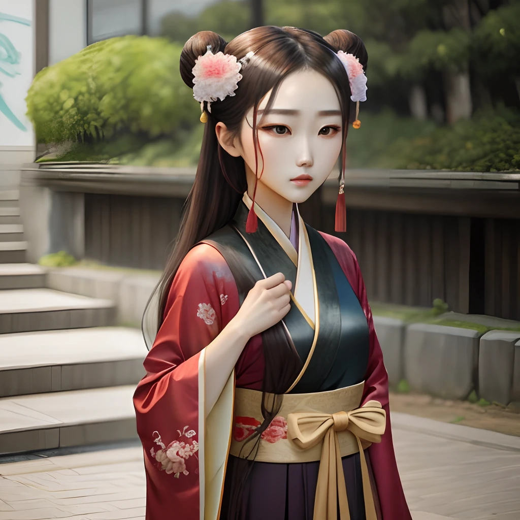 Classical Hanfu has exquisite facial features,Hot figure