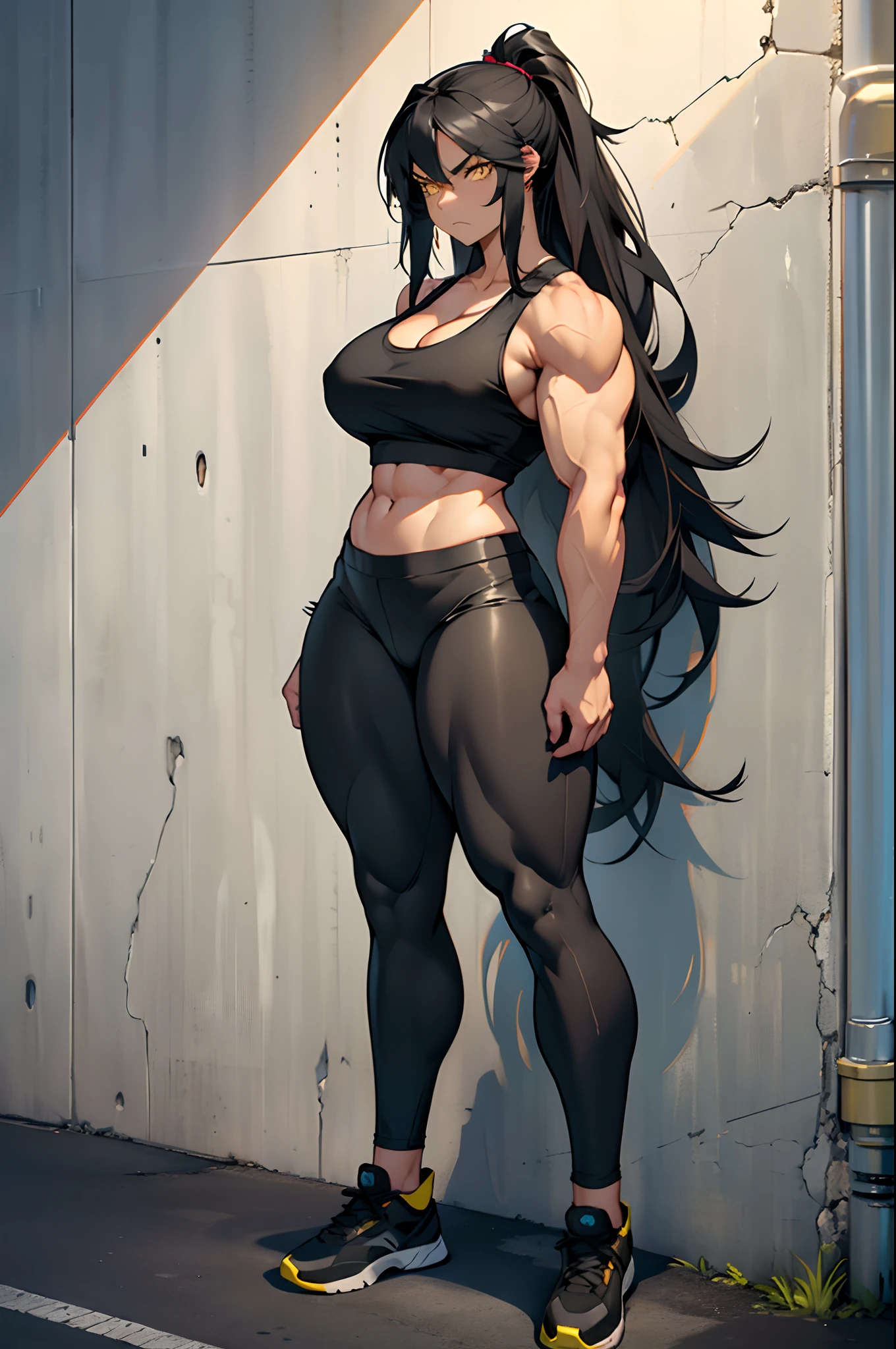 1 girl muscular dark skin muscular muscular muscular black hair huge breasts muscular muscular long hair long hair long hair long hair long hair long hair long hair long hair huge breasts long hair long hair long hair long hair muscular muscular long long long long long long long long long tight shirt tight pants ((full body)) (tank top bike shorts) (((ponytail haircut)))