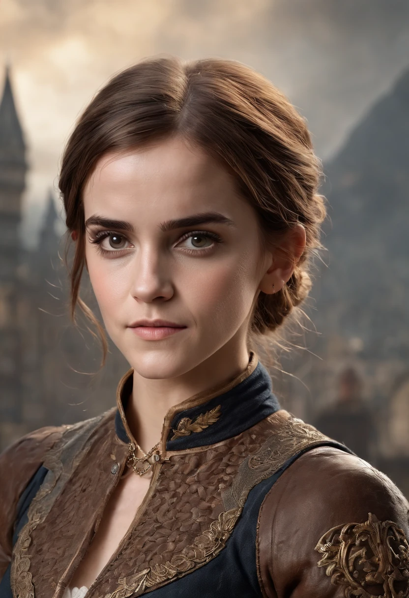((Emma Watson)) as stunning beautiful steampunk woman, (((full body))), ((ultra-detailed eyes)), ((ultra-detailed body)), ((nice perfect face with soft skinice)), perfect face, stunning female body, ((ultra-detailed hands)), masterpiece concept fantasy art, Trending on ArtStation, hyper-detailed, Digital Art, Unreal Engine, 32k, Ultra HD, Centered Image,