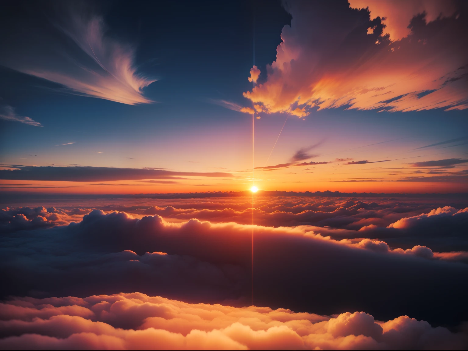 Sunset above the clouds