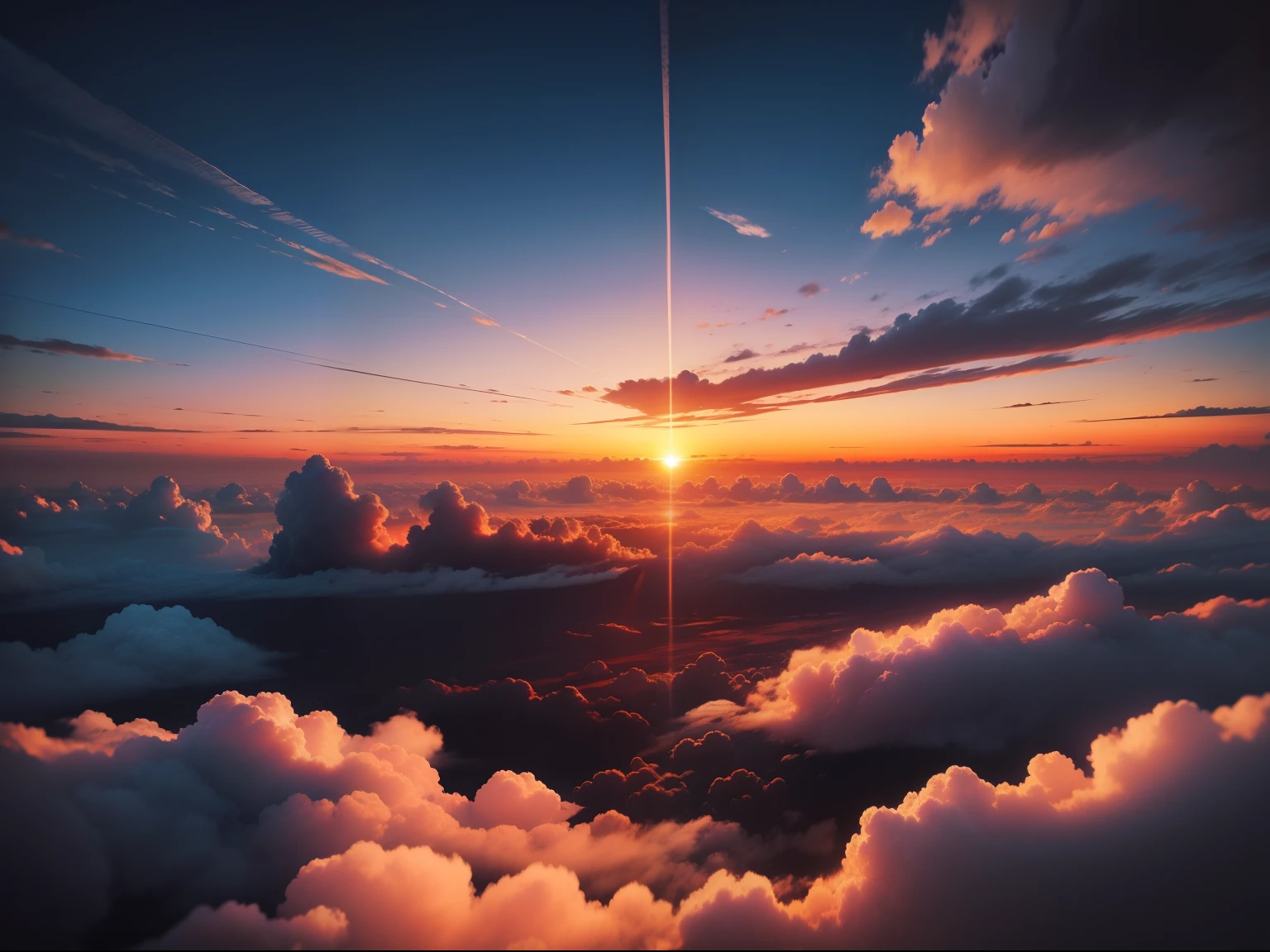 Sunset above the clouds