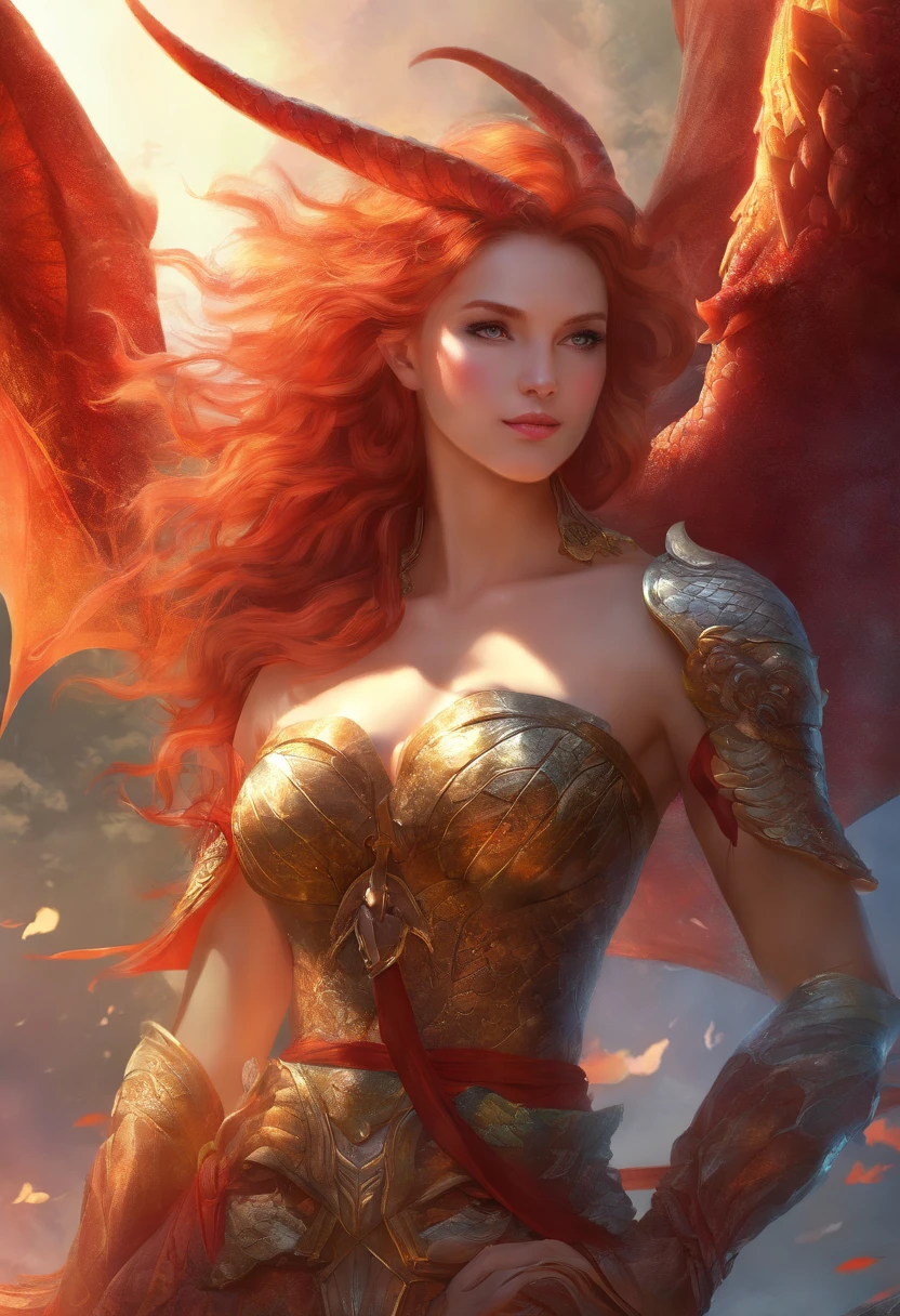 (Full Focus:1.5), (full bodyesbian:1.5),(1girll:1.3), (Stand with your feet together:1.2), (There are red hair、Lots of scales、Dragon tail、Dragon wings、Red glowing eyes、Muscle fantasy dragon man:1.3), Cinematic lighting, Sparkle, Ray tracing, framed, character sheets, reference sheet, hyper HD, Masterpiece, Textured skin, Super detail, High details, Textured skin, High details, High quality, Award-Awarded, Best quality, A high resolution