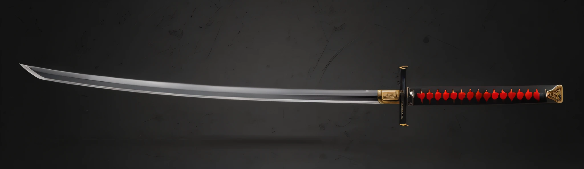 katana with gloss on the blade