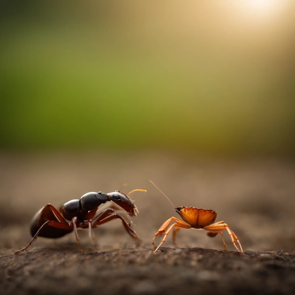 an ant vs. a crab