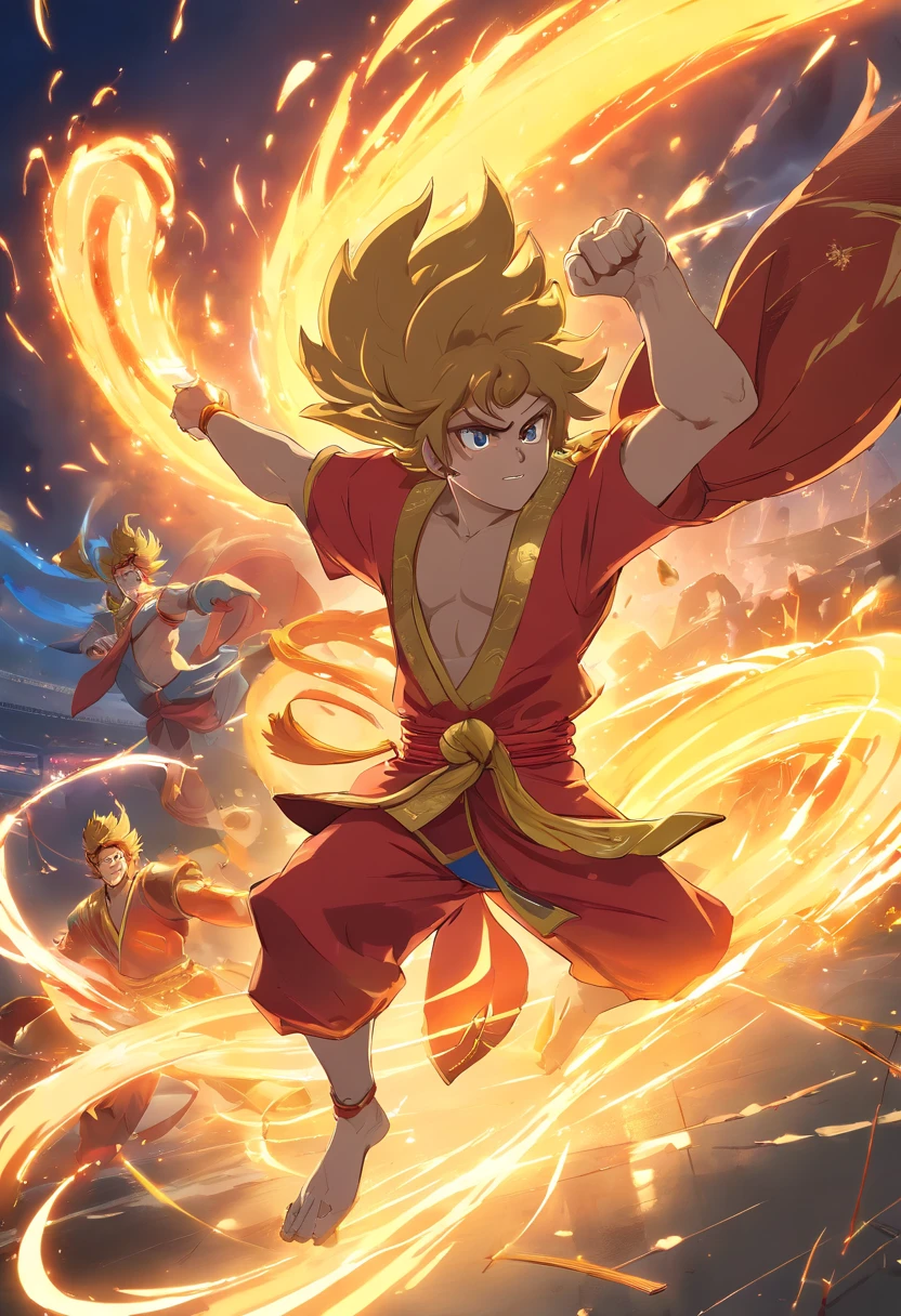 Blacksmith Dou defeats Buddha Sun Wukong，Ultra-clear detailed、Realistic