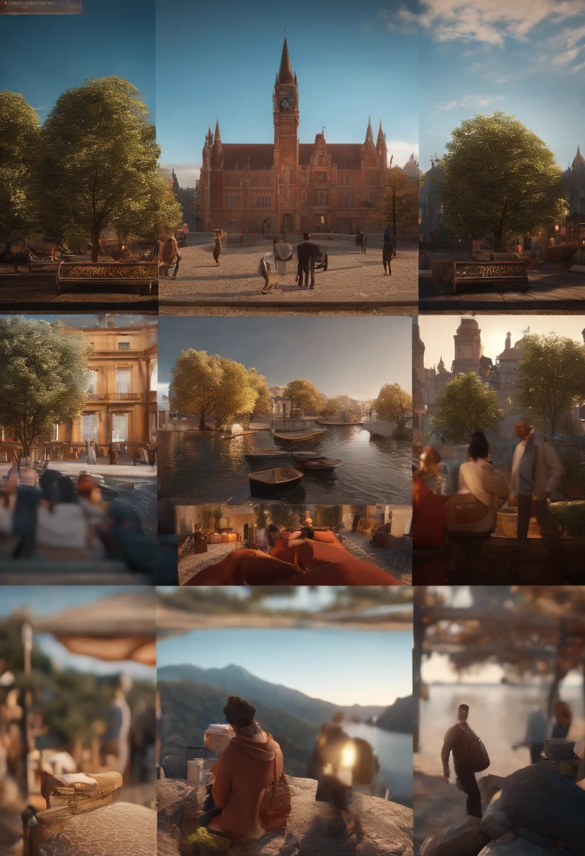 College students adults in outdoor related places,Use VR、AR、cameras、camera、Painting related elements、UAVs、Mapping tools and other items to take pictures and create accurate 3D stereoscopic scenery。,(pixar-style) (Master parts:1.2) (Bokeh) (best qualityer) (Detailed skins) (detail texture) (8K) (clay) (Cinematic lighting) (foco nítido) (Ultra photo realsisim) (a person)