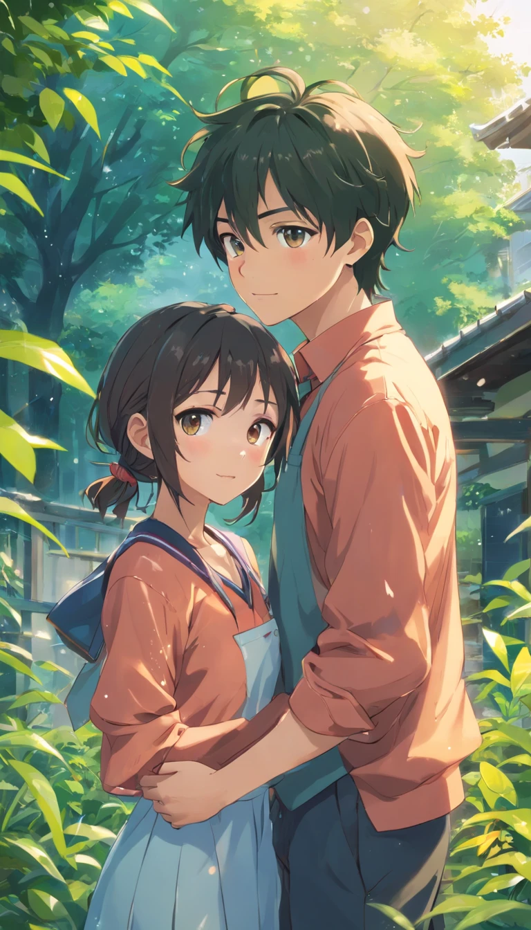 A 6 girl standing in the garden, high high quality, Clear focus (mess - house: 0.8), (tmasterpiece: 1.2) (realisticlying: 1.2) (Bokeh) (best qualityer) (Detailed skins: 1.3) (intricately details) (8K) (eye detailed) (foco nítido), (dreads) (a variety of poses) desenho,Be red in the face,soaking wet,His face flushed,(((1 man and 1 girl, Having sex)))