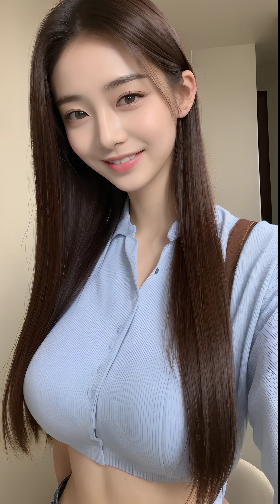 seed:3783591548.((Full body angle:1.1)).((highest quality, 8K, masterpiece:1.3)), ((from below:1.1)).concentrated:1.2, Perfect body beauty:1.4, Hips:1.2, ((Delicate Hair)), (Colorful button-through crop shirt.mini skirt :1.1) , ((highest quality、8K、masterpiece:1.3))、1 Girl、A sloppy smile、Esbian all over、Slim face、Big 、Beautiful woman、(Dark Brown Hair)、Long Hair、1.1、Flickering Valley、Detailed eyes、double eyelid、Blurred Background、超Slim face、Smile、Looking down、stroll、