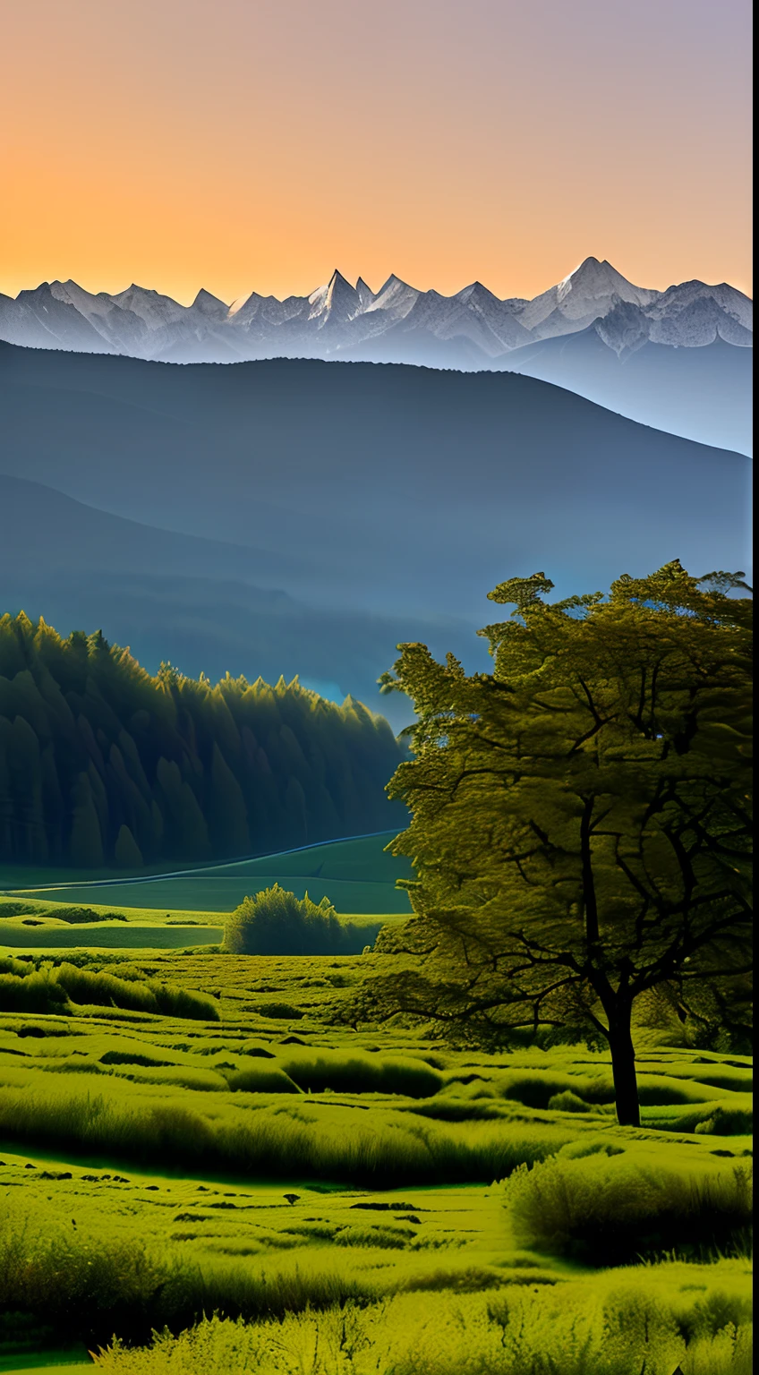 sea, sunrise, Victoria Regia, mountains, trees