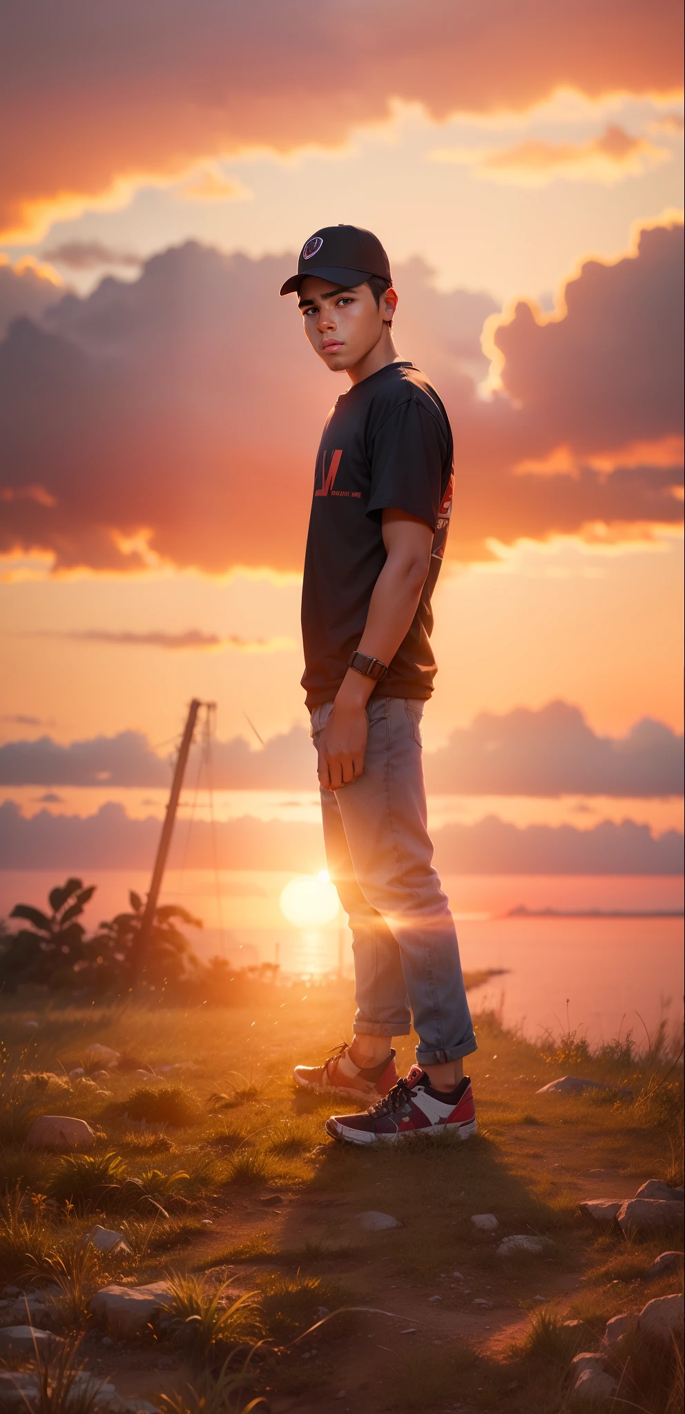 Change background sunset realistic face ager boye