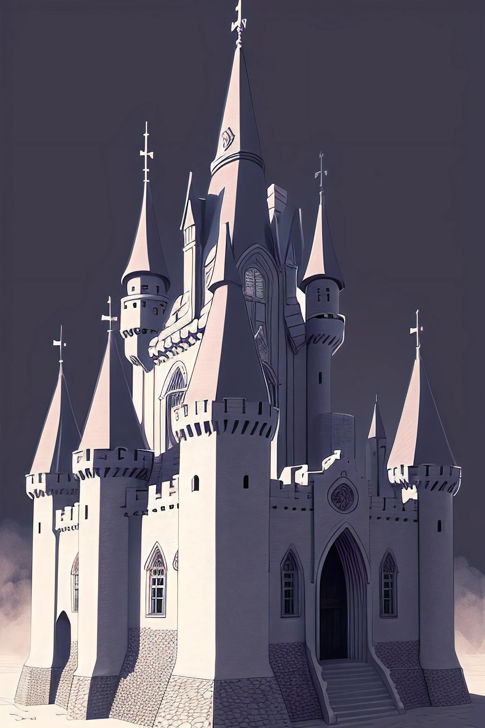 castle, draw, line art, doodle